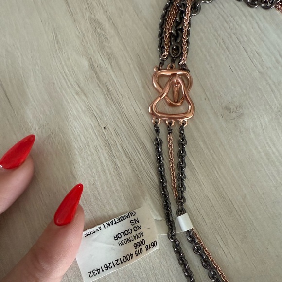 NWT Alexis Bittar 18” Black and Rose Gold Statement Necklace - Picture 3 of 5